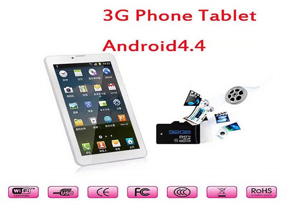 7 inch Tablet PC 3G Phablet GSM/WCDMA MTK8312 Dual Core 8GB Android 4.4 Dual Camera  GPS Phone Call WIFI Tablet-in Tablet PCs from Computer