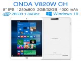 Quad Core Intel Atom X5 Z8300 1.84Ghz Windows 10 tablet pc 8 inch IPS screen RAM 2GB ROM 32GB Game computer laptop ONDA V820W CH-in Tablet PCs from Computer