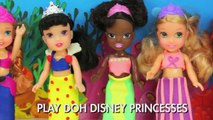 Petite Princess Mermaid Playdoh Makeover with Toddlers. DisneyToysFan.