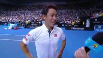 Kei Nishikori's on-court interview (R4) | Australian Open 2016 (720p Full HD)