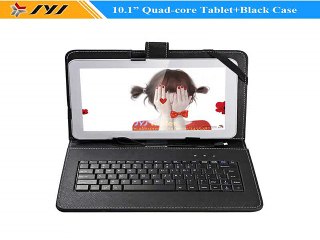 White 10.1inch 1024*600 Android 4.4 Quad Core 8GB Tablet PC WiFi GPS HDMI cameras Bluetooth with Black Keyboard Case-in Tablet PCs from Computer