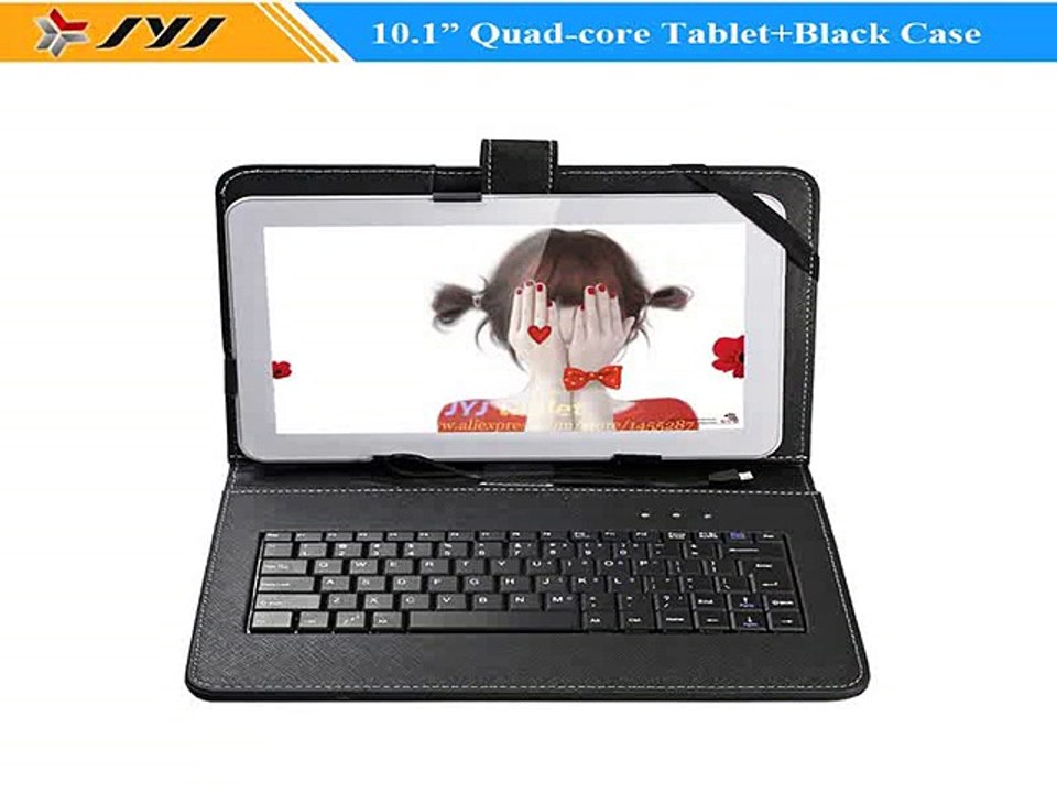 White 10.1inch 1024*600 Android 4.4 Quad Core 8GB Tablet PC WiFi GPS HDMI cameras Bluetooth with Black Keyboard Case-in Tablet PCs from Computer