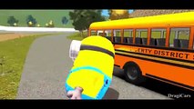 Nursery Rhymes Wheels On The Bus Go Round And Round with MINIONS 3D Animation (Kids Songs)