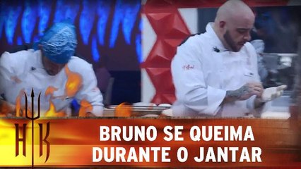 Bruno se queima durante o jantar