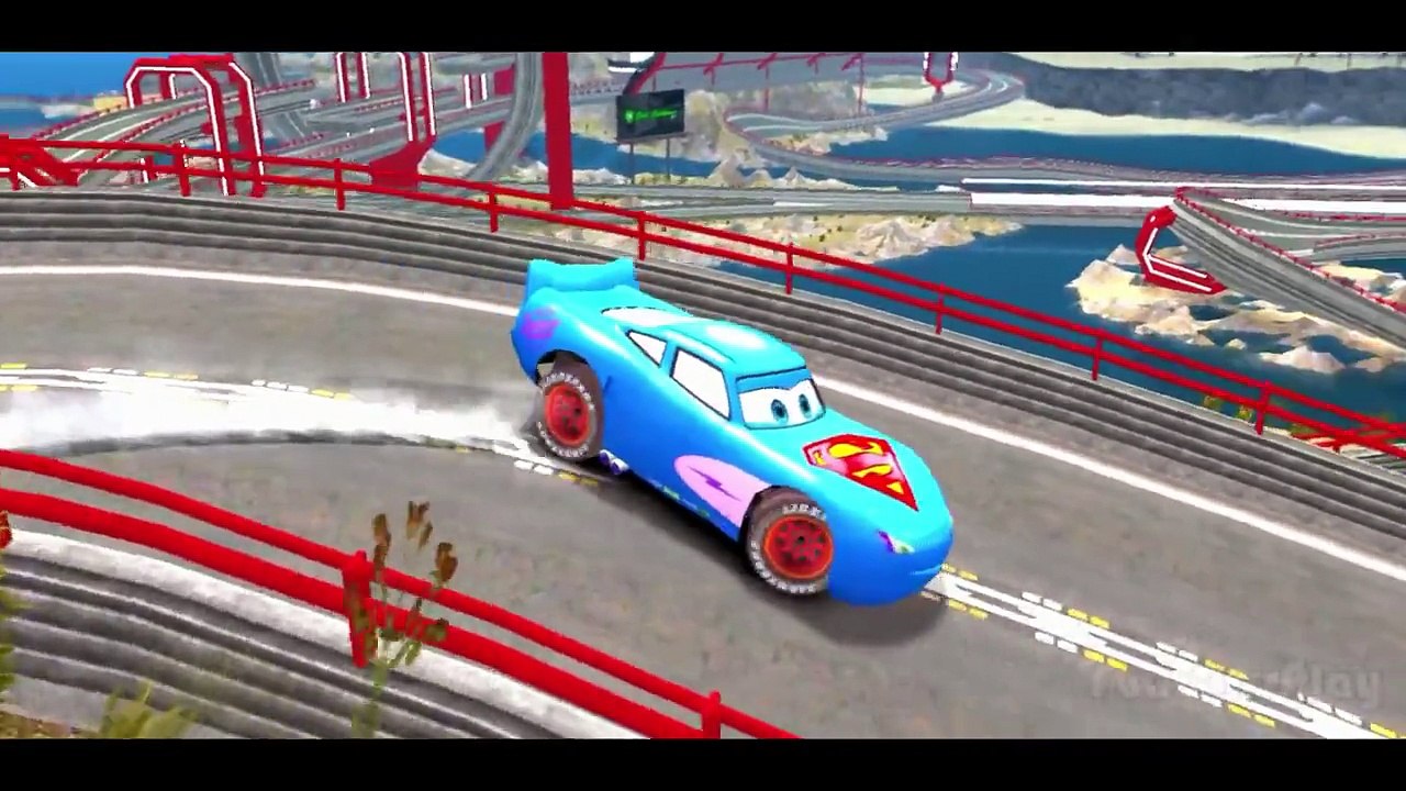 Superman RACE with his Custom Super MCQUEEN CARS Fun Race w/ Nursery Rhymes for Children