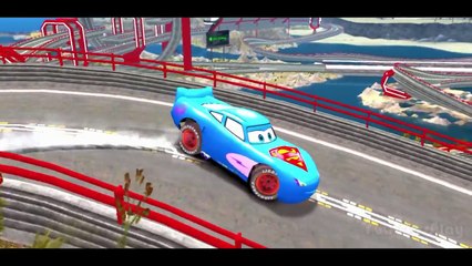 Superman RACE with his Custom Super MCQUEEN CARS Fun Race w/ Nursery Rhymes for Children