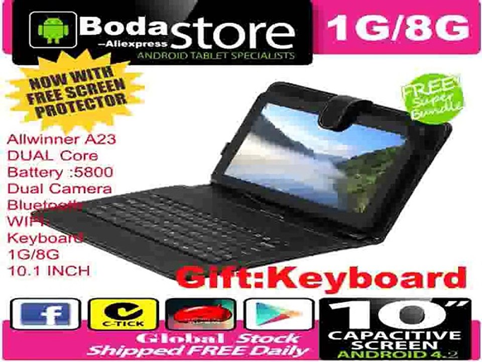FreeShip Boda Android Tablets PC 10.1 inch Qual Cam Cortex A9  Allwinner A33 1.5Ghz 8GB/1GB w/10.1 Keyboard tablet pc 10 inch-in Tablet PCs from Computer