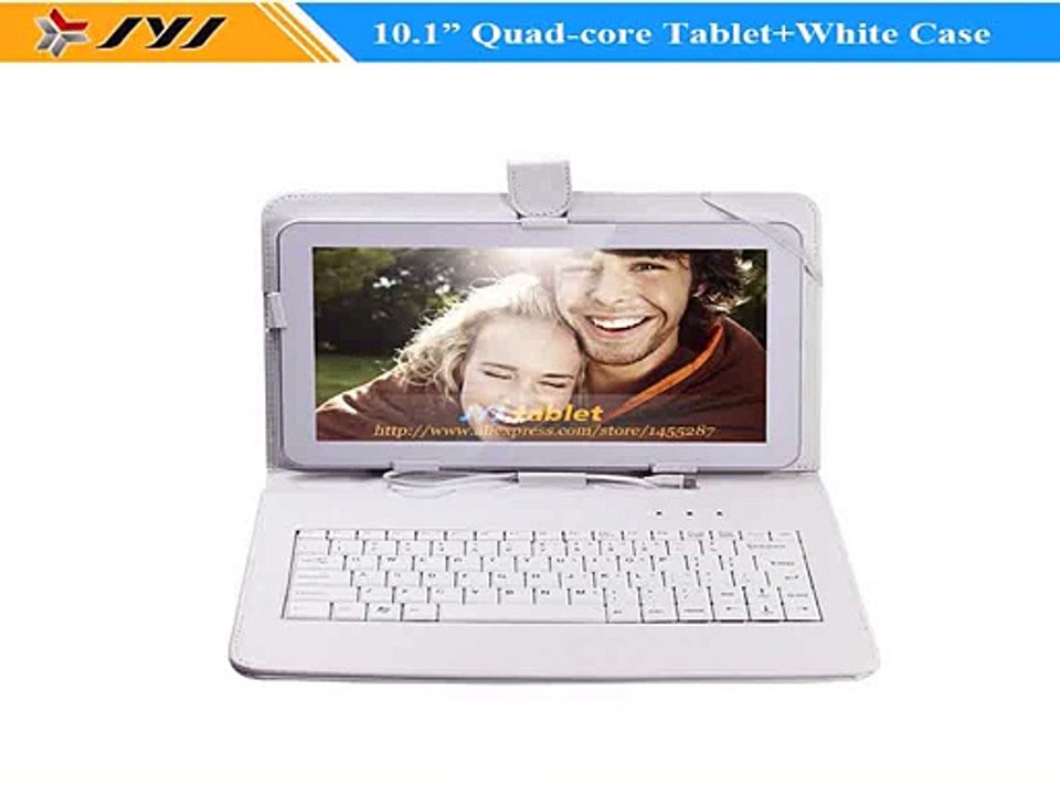 White 10.1 inch  Android 4.4 KitKat Quad Core 8GB Tablet PC Bluetooth cameras WiFi GPS HDMI with White Keyboard Case-in Tablet PCs from Computer