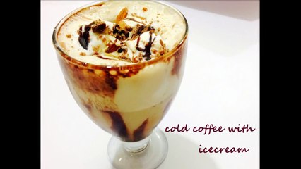 Cold Coffee with Ice Cream and Nuts-Iced Coffee- Easy and Quick Delicious Cold Coffee Reci