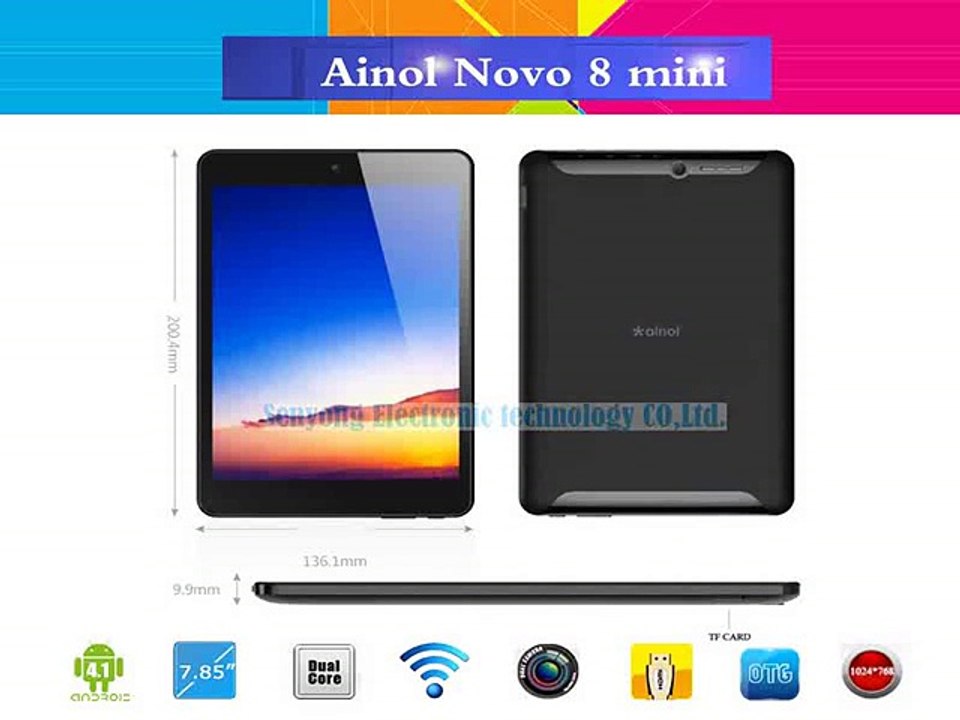 7.85 inch Original ainol novo8 mini  Dual Core mini tablet pc 1024x768 pixels Android 4.1 ATM702 1.4GHz HDMI Dual Camera-in Tablet PCs from Computer
