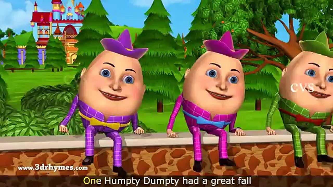 Humpty Dumpty Nursery Rhyme - 3D Animation English Rhymes for children ...