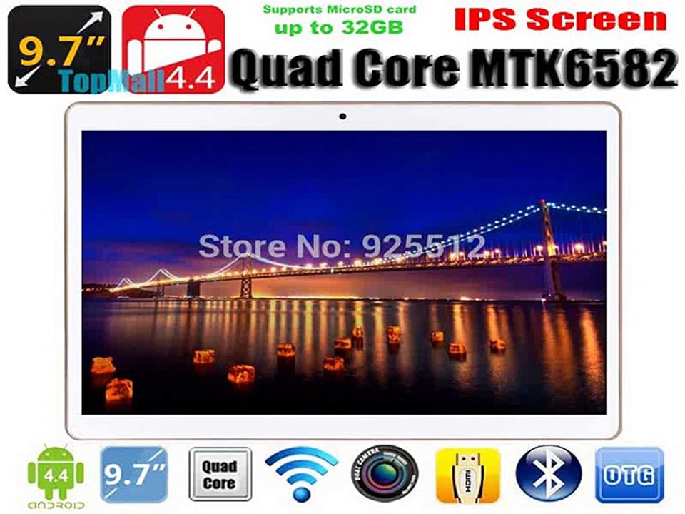 2015 Newest  9.7 inch capacitive touch screen MTK6582 Quad core Android 4.4 WIFI Bluetooth 3G tablet pc DHL Free Shipping-in Tablet PCs from Computer