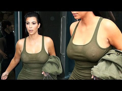 Kim Kardashian FLASHES NIPPLES In Sheer Dress