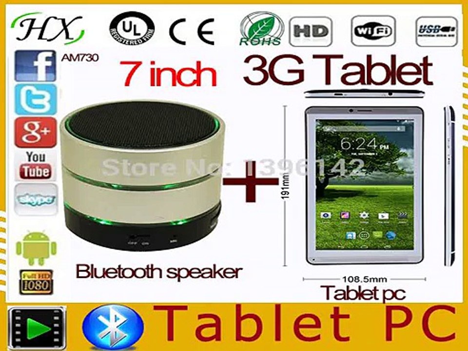 7 inch Tablet PC 3G Phablet MTK8312 4GB Android 4.4 Dual Core Camera GPS Phone Call WIFI Bluetooth Dual SIM Tablet+Mini speaker-in Tablet PCs from Computer
