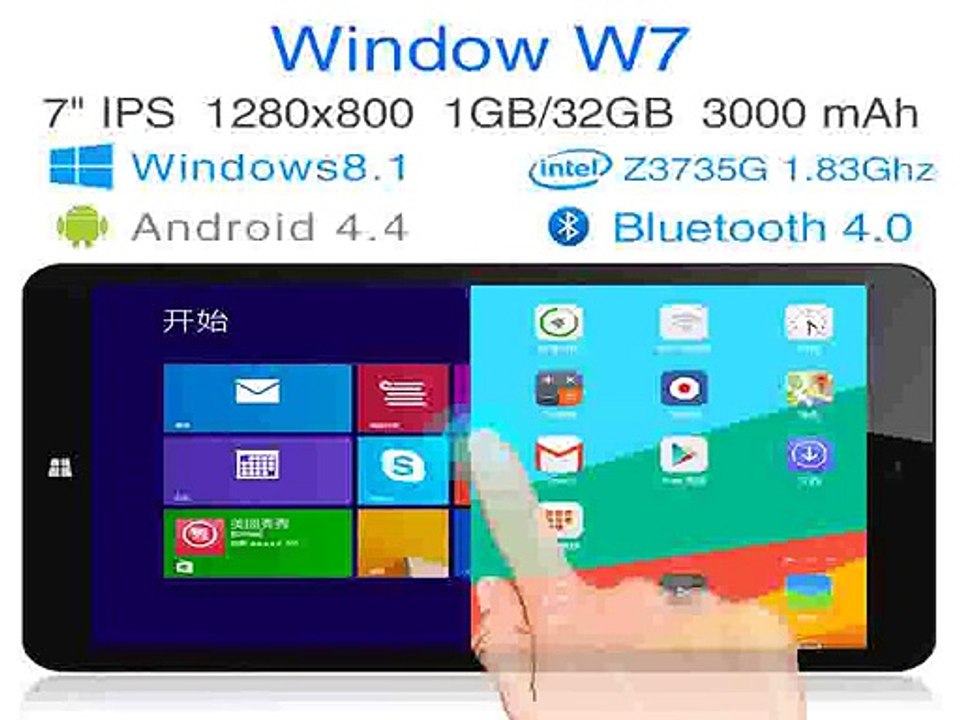 Intel Quad Core Dual Boot Windows 8.1 Android 4.4 tablet pc 7 inch IPS screen RAM 1GB ROM 32GB computer ultrabook vido Window W7-in Tablet PCs from Computer