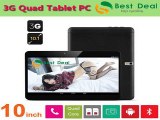 DHL Free shipping 10 inch Quad Core 3G phone tablet MTK6582 Android 4.4 2GB RAM 16GB ROM Dual Cameras Bluetooth GPS 3G Tablet-in Tablet PCs from Computer