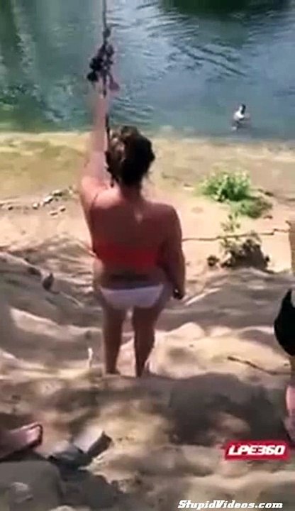 Girl Fails Rope Swing
