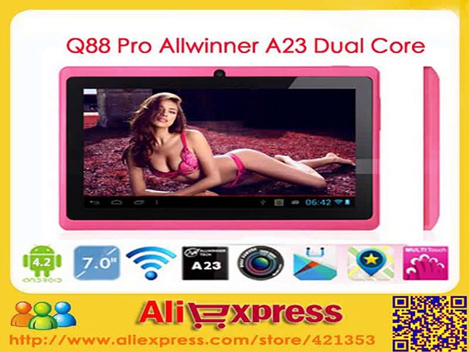 DHL Free Shipping 7 inch Q88 A23 Tablet PC Dual Core Q88 Pro 512MB/4GB Dual Camera WiFi External 3G-in Tablet PCs from Computer
