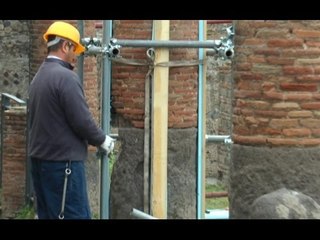 Pompei (NA) - Scavi, si distacca parte di una colonna (23.01.16)