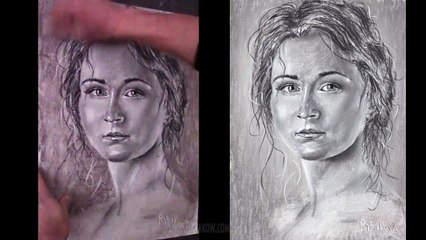 Рисуем женский портрет - завершение.