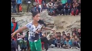 Young Girl Dance In Village In Lok Song