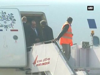 French President lands in Chandigarh