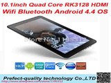 Free Shipping 10 inch RK3128  Quad Core Android 4.4 tablets 1024*600 Bluetooth Dual cameras 1G 8G tablet 10-in Tablet PCs from Computer