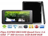 Free shipping Pipo S1 PRO Tablet PC RK3188 Quad Core 1.6GHz 7 7inch 1024*600 HD Screen 1GB RAM 8GB WIFI HDMI Dual Camera NEW-in Tablet PCs from Computer