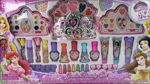 Disney Princess Jumbo Beauty Set! Princess Makeup! Nail Polish Lip Gloss Lotion! FUN