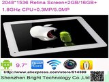 Newest 9.7 inch RK3188 1.8GHZ Quad Core Android 4.2 OS 2048*1536 LCD Dual cameras 2G RAM 16G ROM tablet-in Tablet PCs from Computer