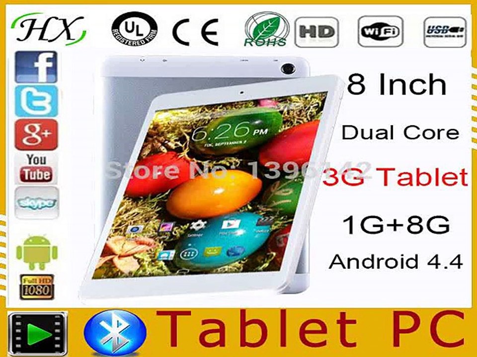 8 inch 3G Tablet PC MTK 8312 3G Dual Core Phone Call tablet GPS Android 4.4 1G+8G Bluetooth Dual Camera 2.0MP-in Tablet PCs from Computer