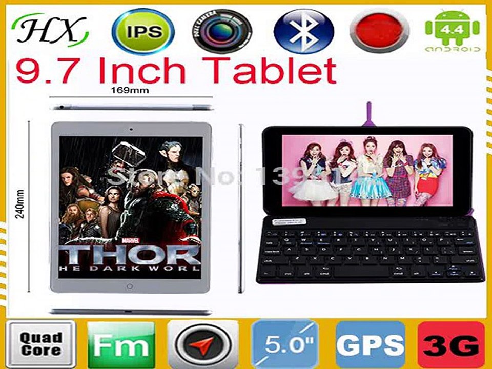 Free wireless keyboard 3G Tablet PC Quad Core MTK8382 9.7 inch IPS Screen 1280*800 GPS Tablets Ultra Slim 1GB +16GB 6000MAH-in Tablet PCs from Computer