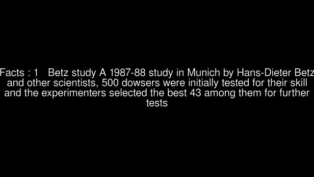 Betz study of Dowsing Top 8 Facts