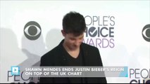 Shawn Mendes Ends Justin Bieber's Reign On Top Of The UK Chart