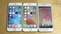 iPhone 6 Official iOS 9 vs. iPhone 6 iOS 9.1 Beta vs. GooPhone I6 - Speed Test!
