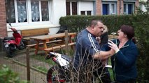 Calais (France): A man brandishing a gun during the pro- migrant protest