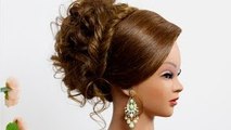 Hairstyle for long medium hair. Bridal prom updo.