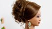 Hairstyle for long medium hair. Bridal prom updo.