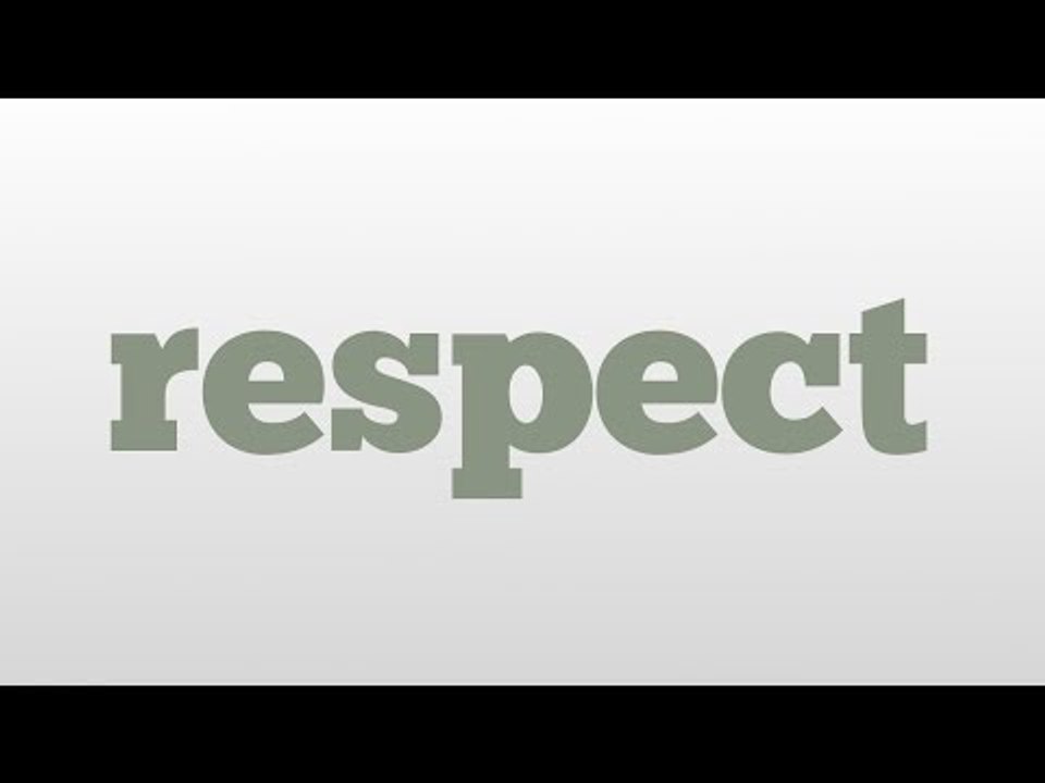 respect meaning and pronunciation