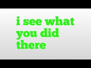 i see what you did there meaning and pronunciation