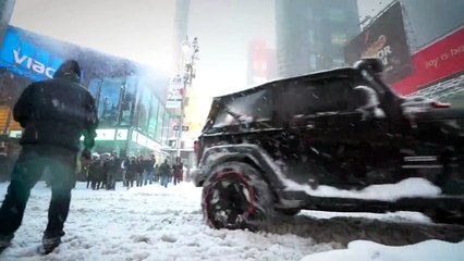 Snow and bad weather in New York USA