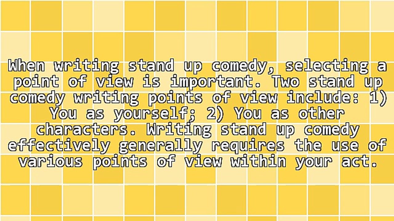 Writing Stand Up Comedy - Yourself and Other Characters