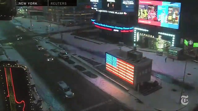 Times Square sous la neige en time lapse