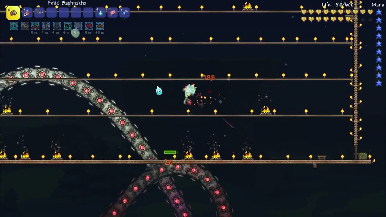 Terraria 1.3 Weapons VS. Expert Bosses: FETID BAGHNAKHS VS. THE DESTROYER!