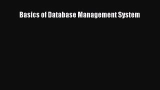 [PDF Download] Basics of Database Management System [PDF] Full Ebook