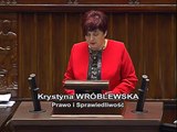 Poseł Krystyna Wróblewska - Wystąpienie z dnia 29 grudnia 2015 roku.