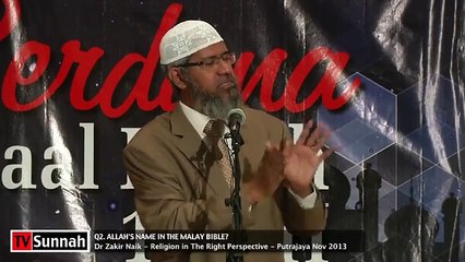 Dr Zakir Naik answers question about using word ALLAH in Malay language