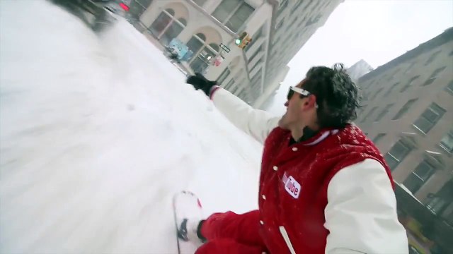 Petite promenade en snowboard dans les rues de New York