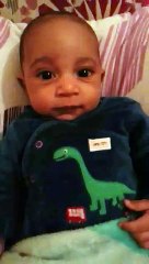 10 weeks baby talks back . sooo cute !!