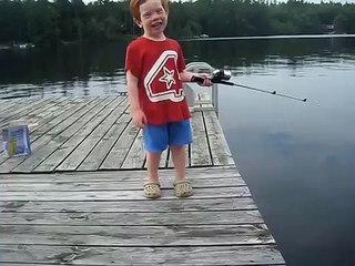 Boy catches fish in record time -
